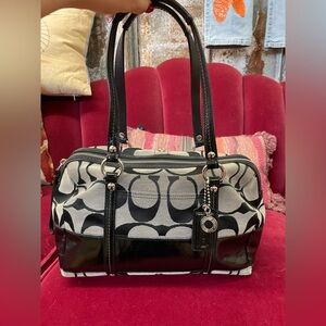 Coach Black and Gray Shoulder Bag
